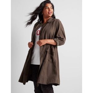 LANE BRYANT twill utility duster jacket